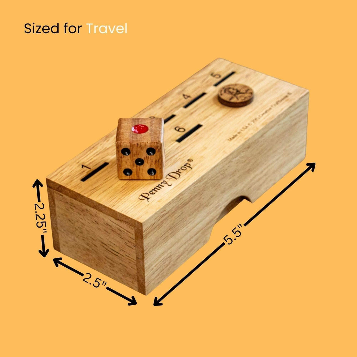 The Original Penny Drop Coin Game - Artisan Travel Edition - Personalize Gift with Laser Engraving - Fun Family Game for All Ages - Bar Game - Creative Crafthouse