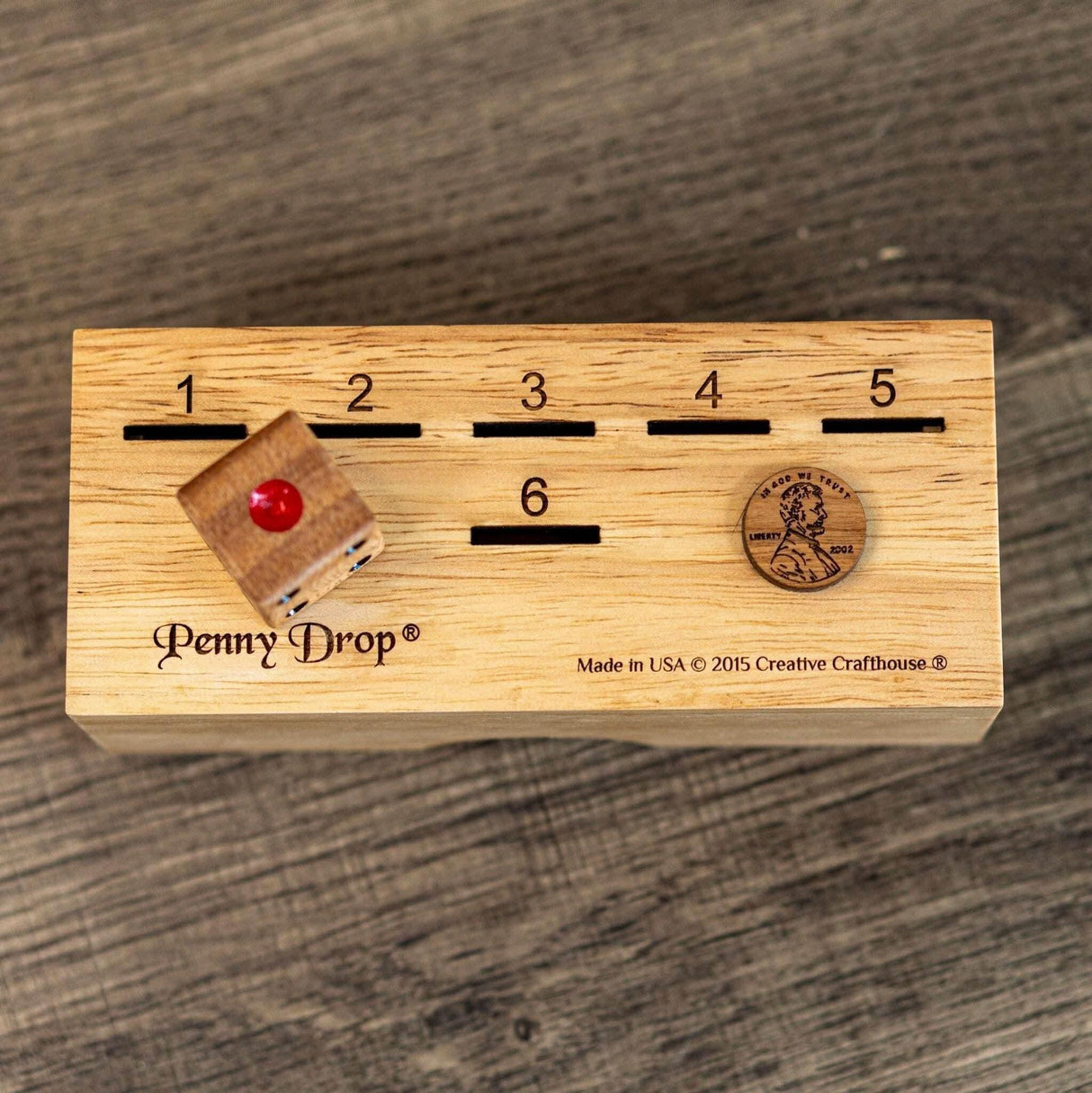 The Original Penny Drop Coin Game - Artisan Travel Edition - Personalize Gift with Laser Engraving - Fun Family Game for All Ages - Bar Game - Creative Crafthouse