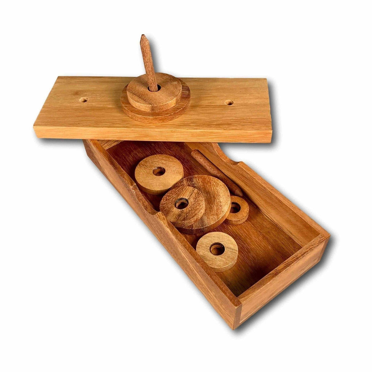 Tower of Hanoi - 7 Rings - Classic Wooden Puzzle - Brain Teaser - Creative Crafthouse