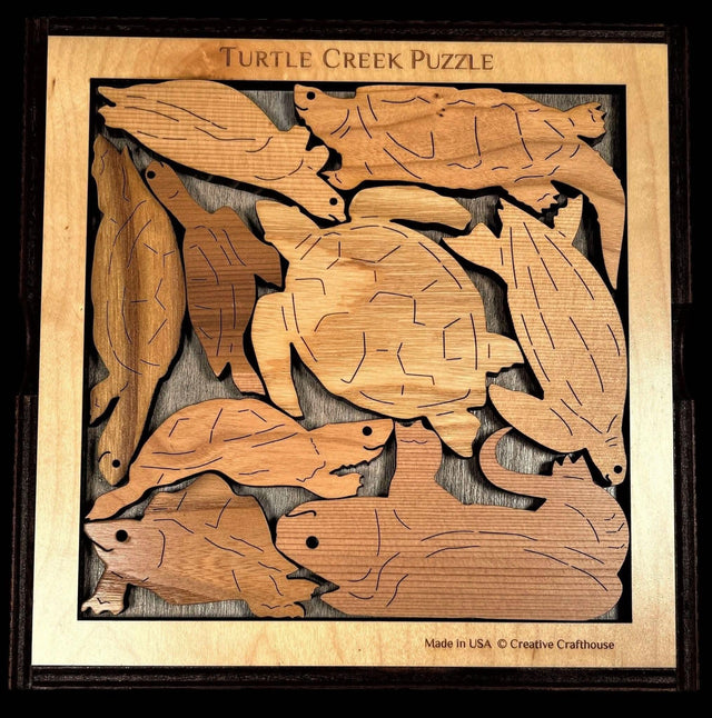 Turtle Creek Puzzle - artistic and challenging - can be personalized - Creative Crafthouse