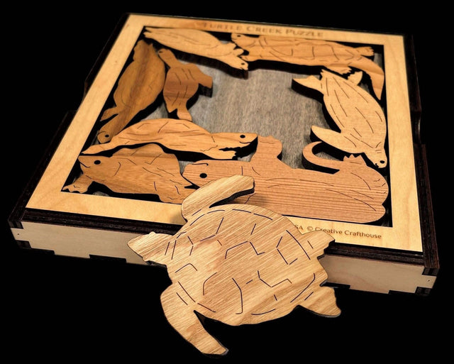 Turtle Creek Puzzle - artistic and challenging - can be personalized - Creative Crafthouse
