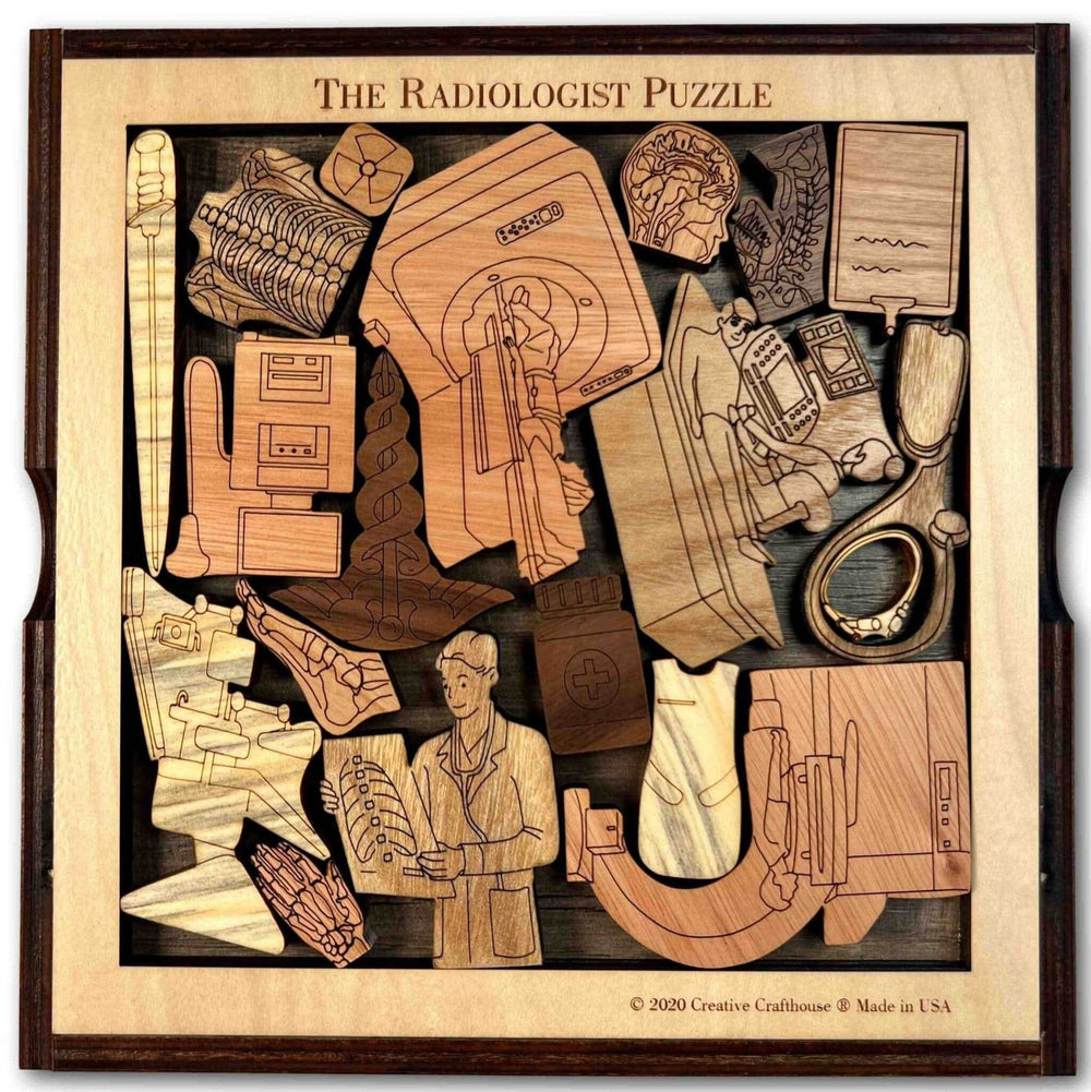 Unique and Charming Radiologist Gift - Personalize with a Laser Engraving Name & Message - Retirement, Graduation, Acceptance Gifts - Puzzle - Creative Crafthouse