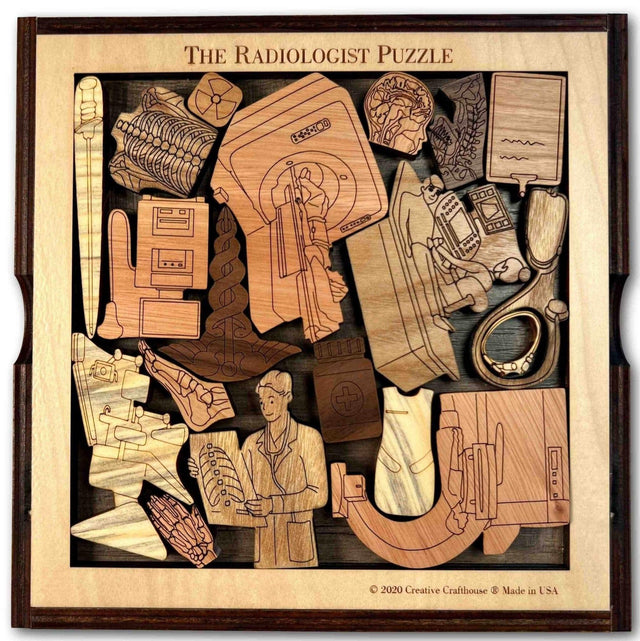 Unique and Charming Radiologist Gift - Personalize with a Laser Engraving Name & Message - Retirement, Graduation, Acceptance Gifts - Puzzle - Creative Crafthouse