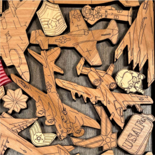 US Air Force Wood Puzzle | Personalizable Promotion Gift for Naval Officers - Creative Crafthouse