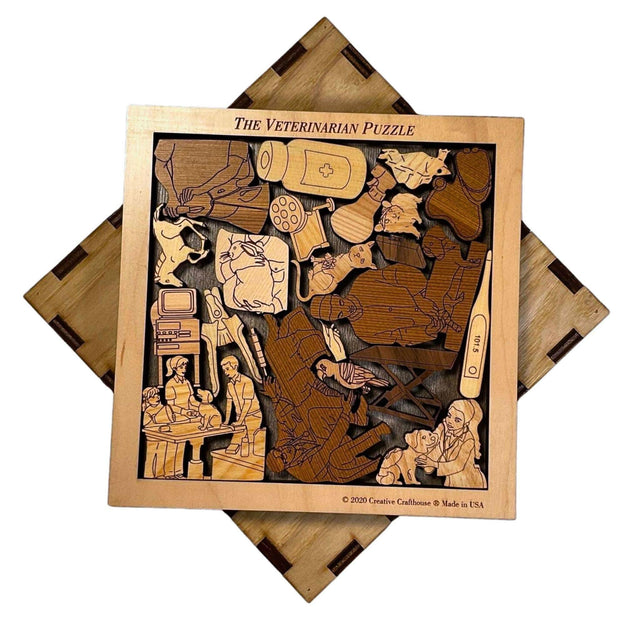 Veterinarian Puzzle Gift | Personalized Wooden Brain Teaser - Creative Crafthouse