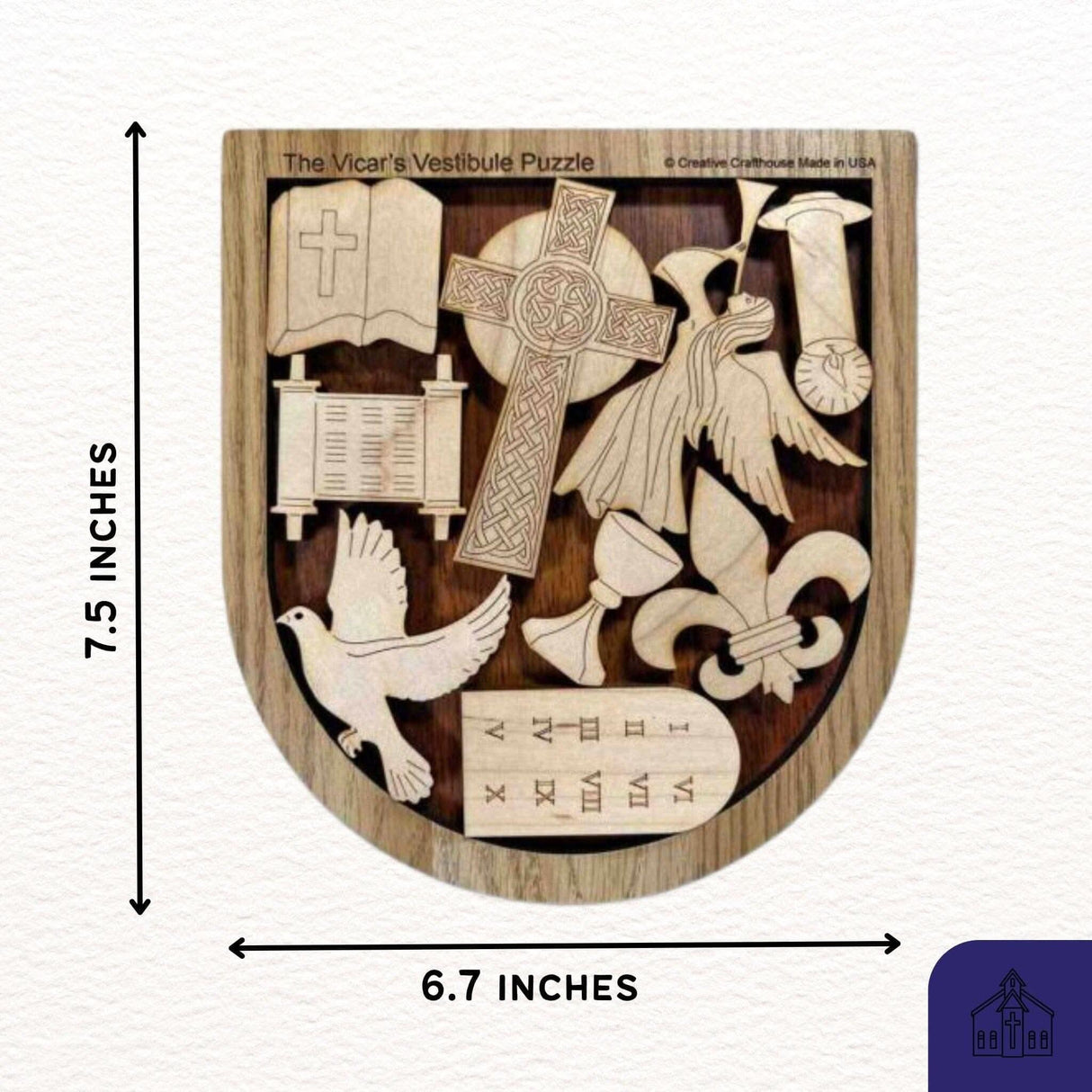 Vicars Wood Religous Puzzle - Beautiful Wood Puzzle - Uniqe Gift Made in Florida - Creative Crafthouse