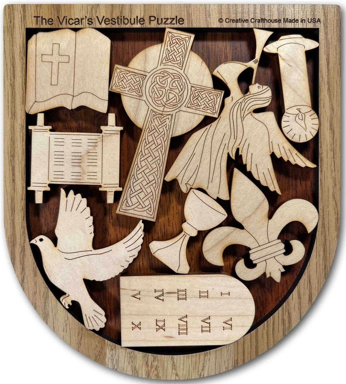 Vicars Wood Religous Puzzle - Beautiful Wood Puzzle - Uniqe Gift Made in Florida - Creative Crafthouse