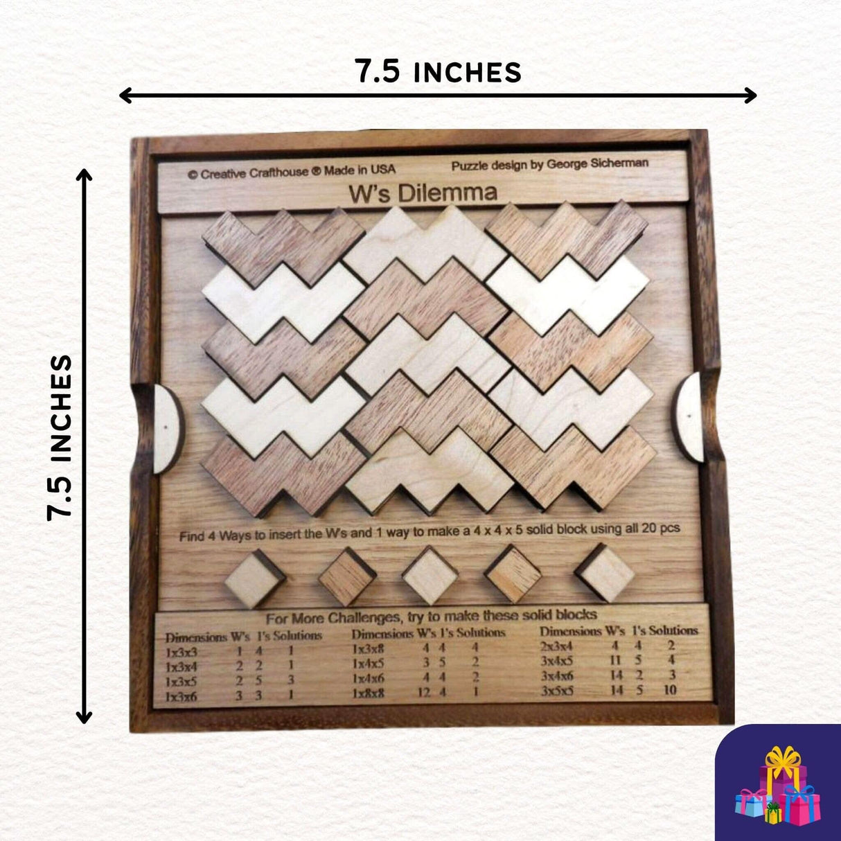 W Dilemma Puzzle – Wooden Block Challenge for Puzzle Lovers - Creative Crafthouse