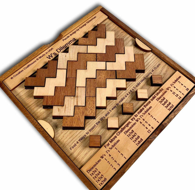W Dilemma Puzzle – Wooden Block Challenge for Puzzle Lovers - Creative Crafthouse