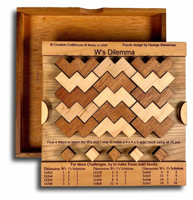 W Dilemma Puzzle – Wooden Block Challenge for Puzzle Lovers - Creative Crafthouse