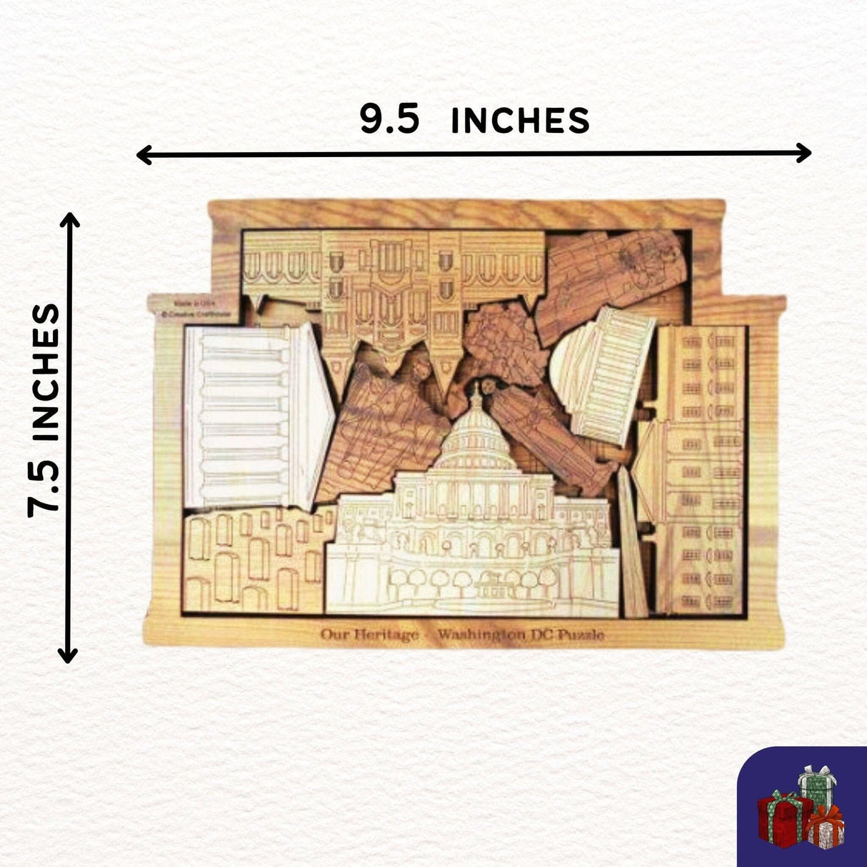 Washington DC Puzzle - artistic and challenging - can be personalized - Creative Crafthouse