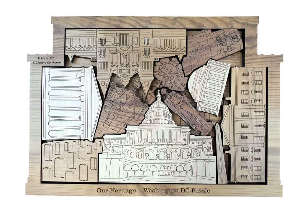 Washington DC Puzzle - artistic and challenging - can be personalized - Creative Crafthouse
