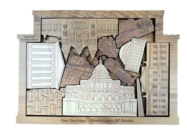 Washington DC Puzzle - artistic and challenging - can be personalized - Creative Crafthouse