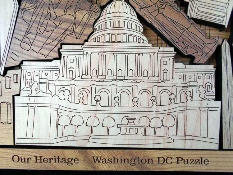 Washington DC Puzzle - artistic and challenging - can be personalized - Creative Crafthouse