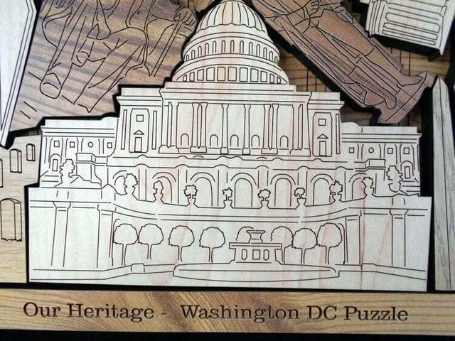 Washington DC Puzzle - artistic and challenging - can be personalized - Creative Crafthouse