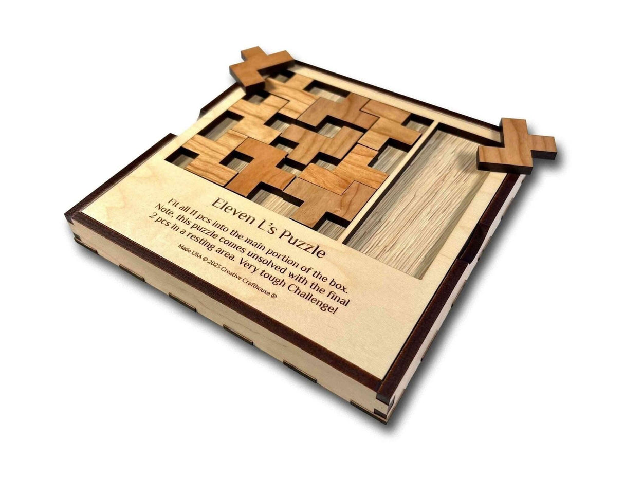 What to Get Your Friend - The Eleven L's Wooden Puzzle - Christmas Gift for Your Best Friend That Loves Brain Teasers - Creative Crafthouse