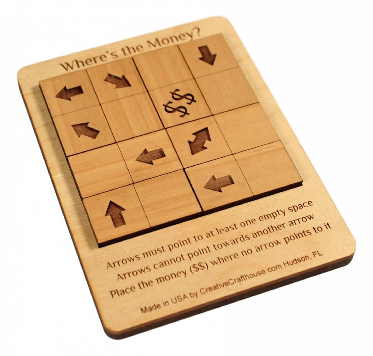Where's the Money Puzzle – Wooden Brain Teaser Gift for Her - Creative Crafthouse