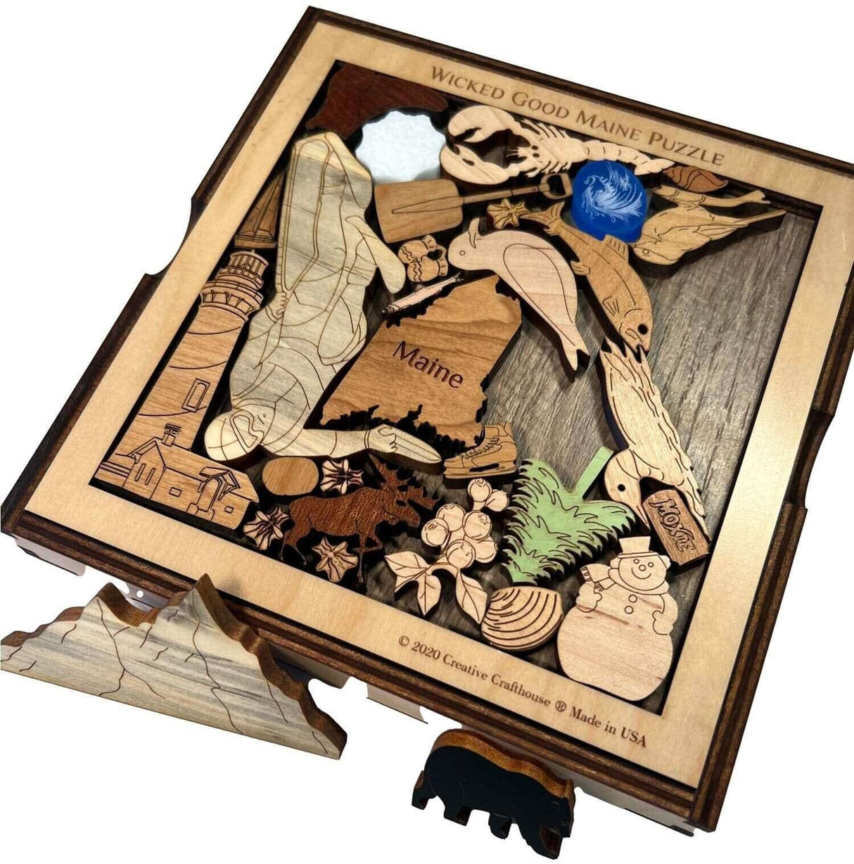 Wicked Good Maine Puzzle - artistic and challenging - can be personalized - Creative Crafthouse