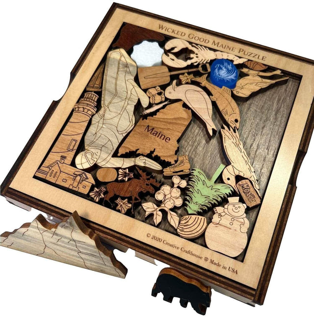 Wicked Good Maine Puzzle - artistic and challenging - can be personalized - Creative Crafthouse
