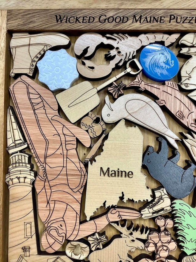 Wicked Good Maine Puzzle - artistic and challenging - can be personalized - Creative Crafthouse