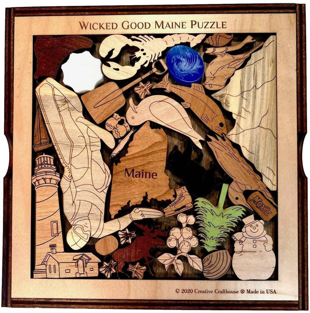Wicked Good Maine Puzzle - artistic and challenging - can be personalized - Creative Crafthouse