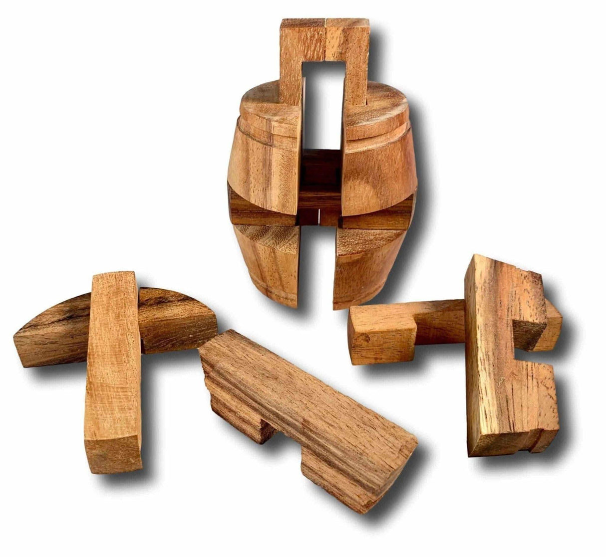 Wine Barrel Puzzle | Puzzle Gifts Under 20 Dollars | Wooden Brain Teaser - Creative Crafthouse