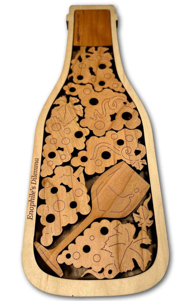 Wine Gift for Mom | Enophile's Challenge The Bottle of Fine Wine Wood Puzzle | Kitchen Decor - Creative Crafthouse
