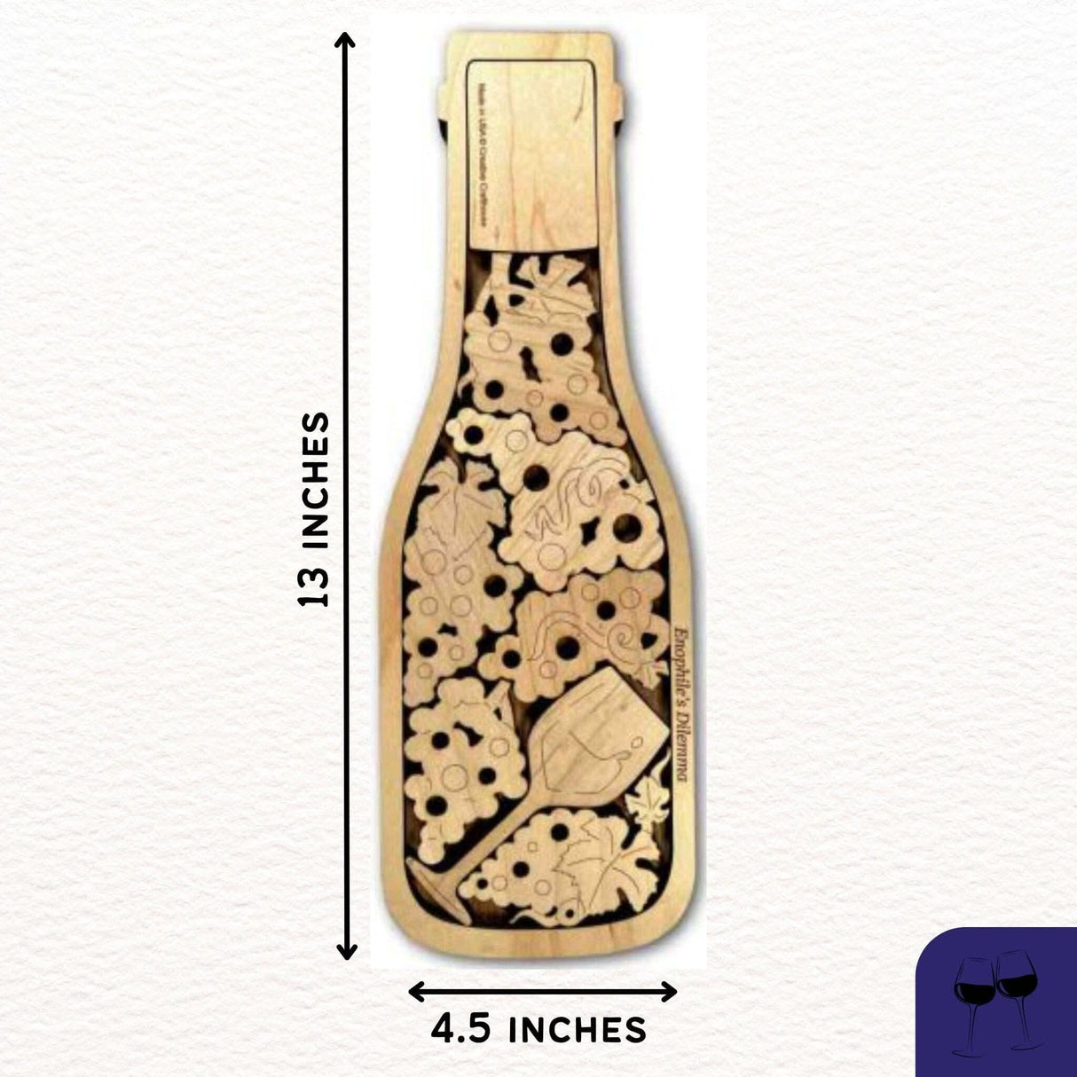 Wine Gift for Mom | Enophile's Challenge The Bottle of Fine Wine Wood Puzzle | Kitchen Decor - Creative Crafthouse