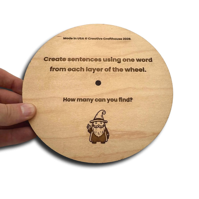 WordWeaver Sentence Building Wheel | Wooden Language Activity for Adults - Creative Crafthouse