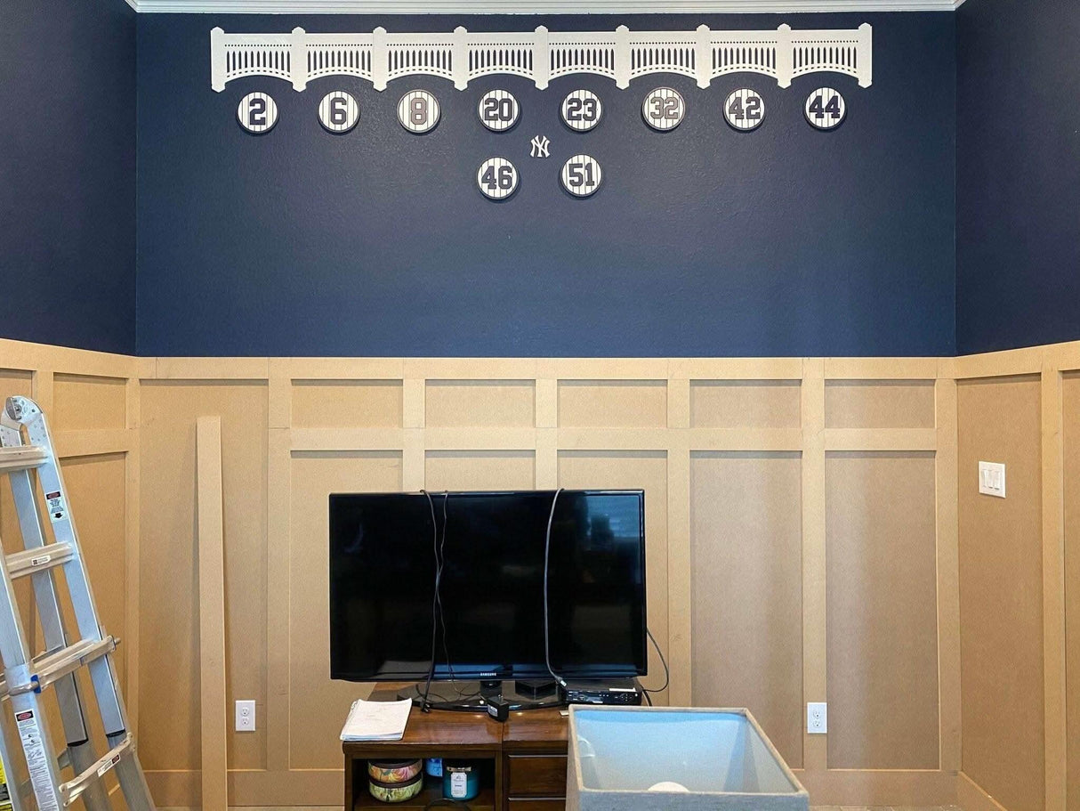 Yankee Stadium White Acrylic Facade 72 inch long x 7 inch height - 1/4 inch - Imagine This in Your Man Cave or Sports Room - Creative Crafthouse