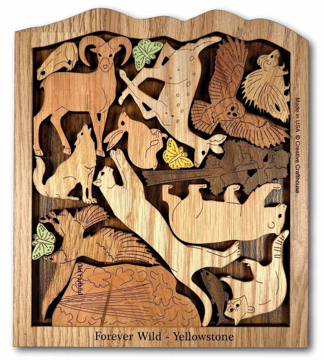 Yellowstone Park Puzzle - Forever Wild - artistic and challenging - can be personalized - Creative Crafthouse