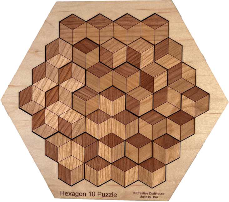 Wooden hexagon puzzle sales
