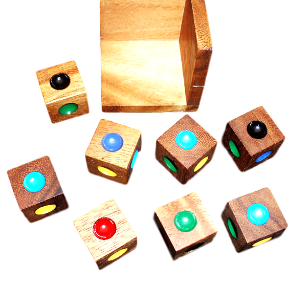6-Piece Wooden Color Block Puzzle, Red/Yellow/Blue