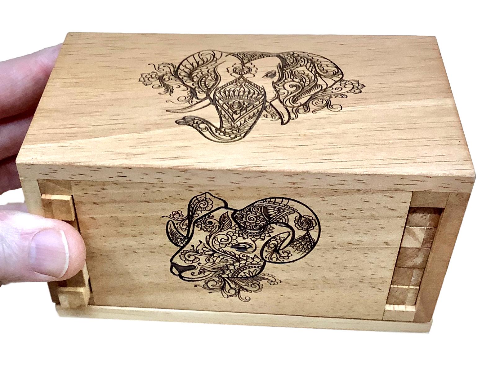 Secret Lock Box I Premium with animal artwork on five sides