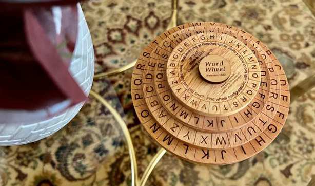 Word Wheel Wood Brain Teaser Puzzle
