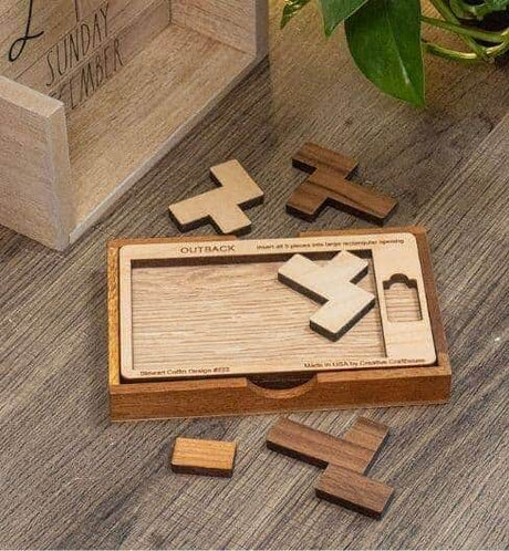 Shop handmade wooden dissection puzzles and brain teasers.