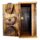 3 Wheel Combo Wood Puzzle Box - Escape Room Prop & Lock Box - Great for Hiding Money, Jewelry, and Keys - Creative Crafthouse