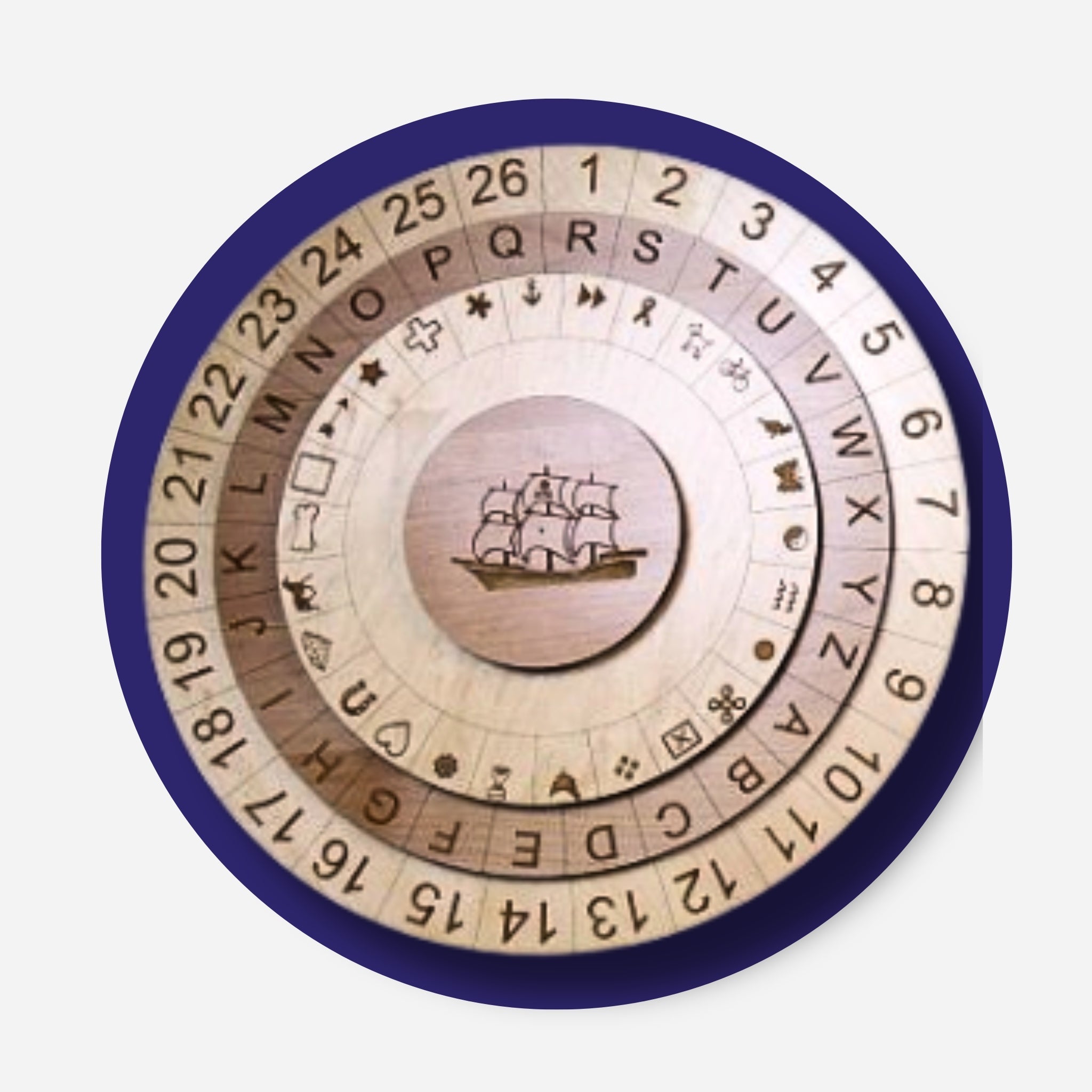 3 Wheel Cipher Wheel - Escape Room Prop (3 Sizes) - Creative