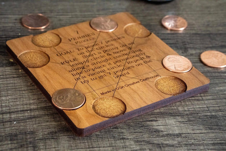 7 Pennies Puzzle: Perfect Stocking Stuffer | White Elephant Gift Under 10 Dollars - Brain Teaser Christmas Gift for Him and Her - Desk Toy - Creative Crafthouse