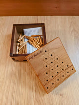 Advanced Wooden Brain Teaser Peg Jump Puzzle - Personalized Travel Game | Classic Peg Solitaire Style Wood Brain Teaser - Creative Crafthouse