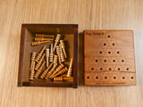 Advanced Wooden Brain Teaser Peg Jump Puzzle - Personalized Travel Game | Classic Peg Solitaire Style Wood Brain Teaser - Creative Crafthouse