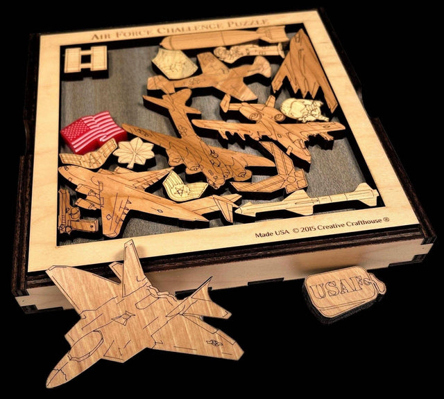 Air Force Challenge Puzzle - Can Be Personalized With Custom Engraving For a Special Gift - Creative Crafthouse