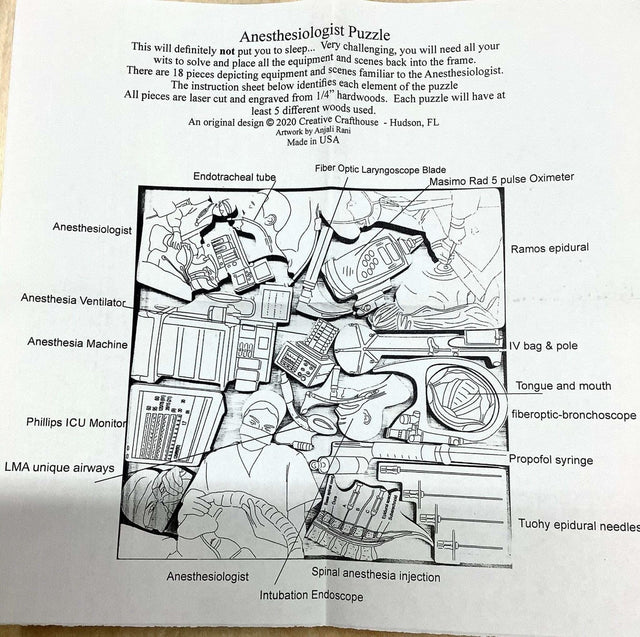 Anesthesiologist Puzzle Gift - artistic and challenging - can be personalized - Creative Crafthouse