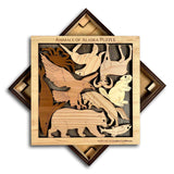 Animals of Alaska Wood Puzzle - artistic and challenging - can be personalized - Creative Crafthouse