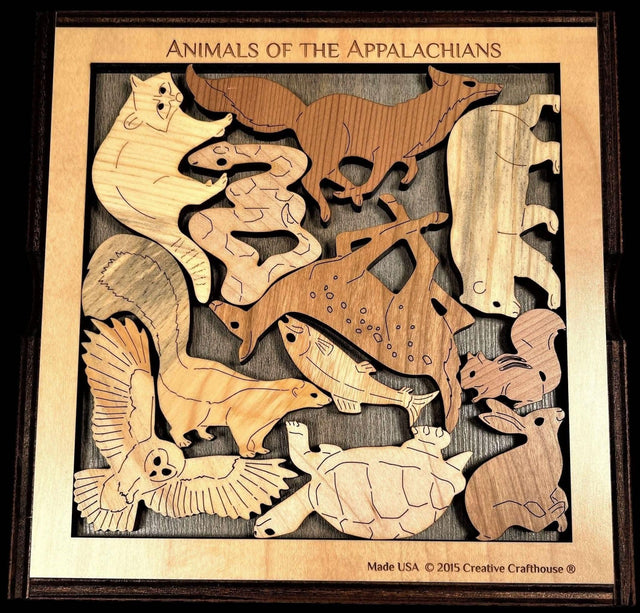 Animals of the Appalachian Mountains Puzzle - Forever Wild - artistic and challenging - can be personalized - Creative Crafthouse