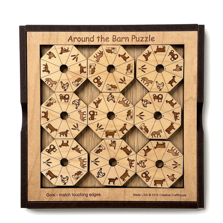 Around the Barn Puzzle | Wooden Edge Matching Brain Teaser - Creative Crafthouse