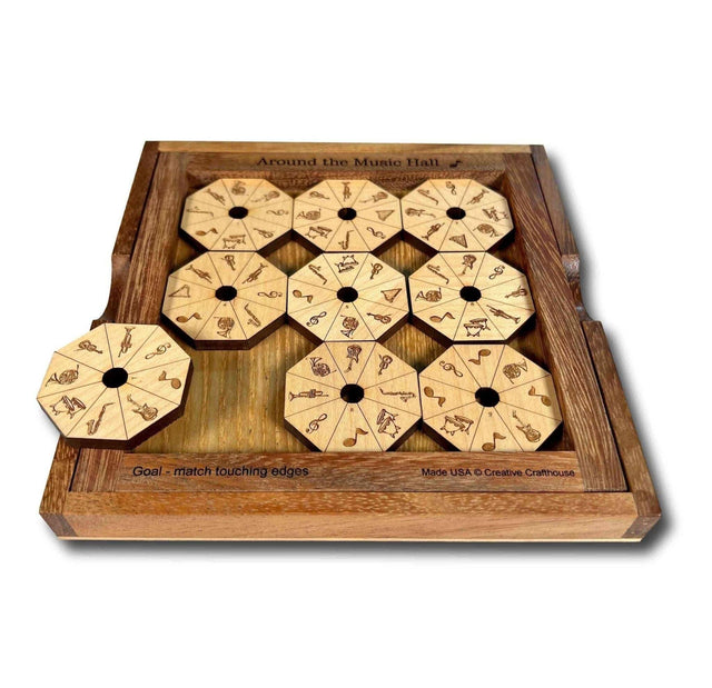Around the Music Hall Wood Puzzle - Brain Teaser for Musician and Puzzle Lovers - Creative Crafthouse