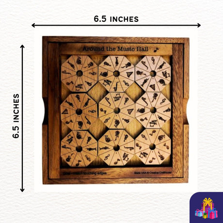 Around the Music Hall Wood Puzzle - Brain Teaser for Musician and Puzzle Lovers - Creative Crafthouse