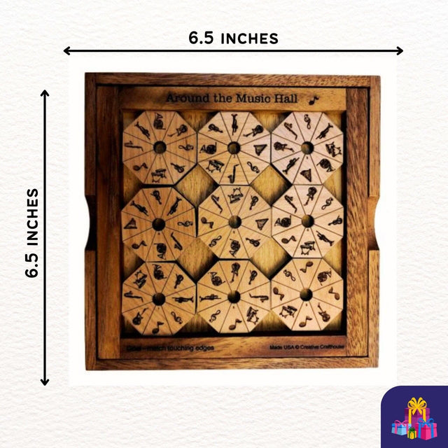 Around the Music Hall Wood Puzzle - Brain Teaser for Musician and Puzzle Lovers - Creative Crafthouse