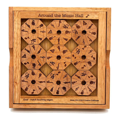 Around the Music Hall Wooden Puzzle | Musician's Brain Teaser - Creative Crafthouse